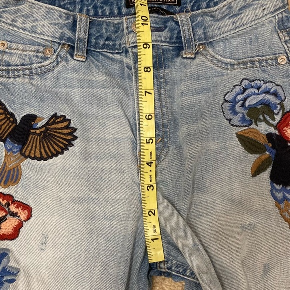 Abercrombie & Fitch Blue Straight Leg Embroidered Light Wash Jeans, Women’s 25 - Picture 8 of 10